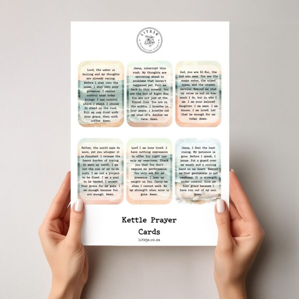 too busy for a quiet time? Discover "Kettle Prayers" 12 simple, 60-second breath prayers to anchor your heart while the water boils. Instant digital download.
